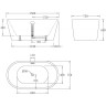 Акриловая ванна BELBAGNO BB71-1500-BIANCO, 1500x750x600